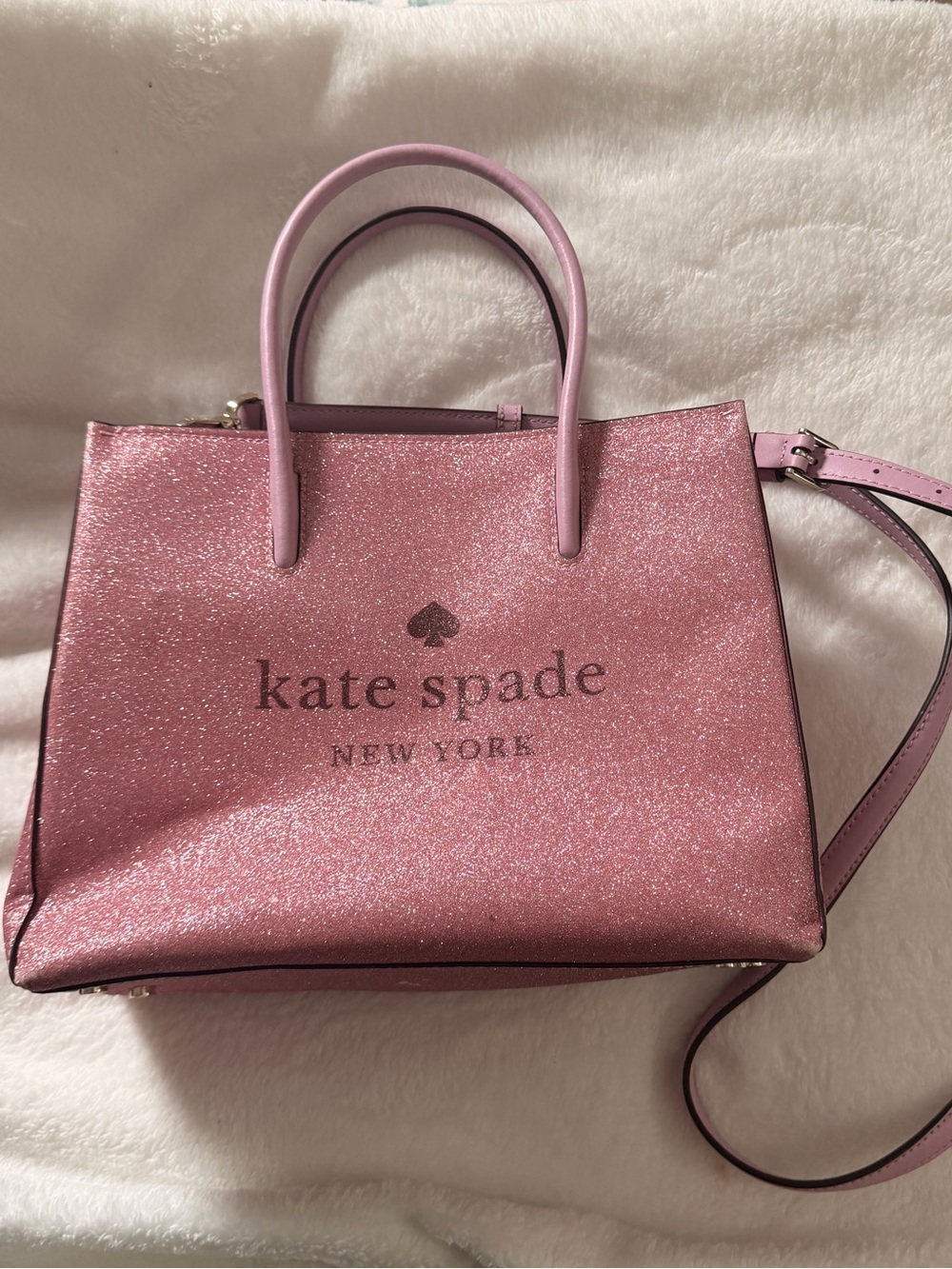 kate spade Pink Glitter Mini Satchel with Strap